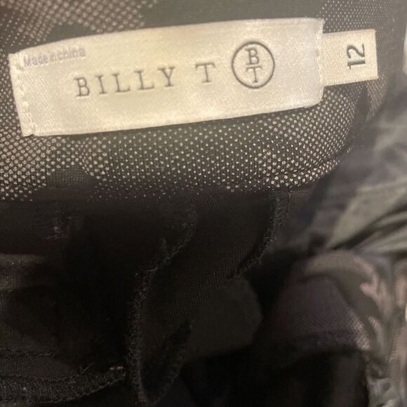 Billy T Camo Trouser Pants‎ Womens Size 12 Stretch Ponte Knit Cropped Pockets - Picture 4 of 5